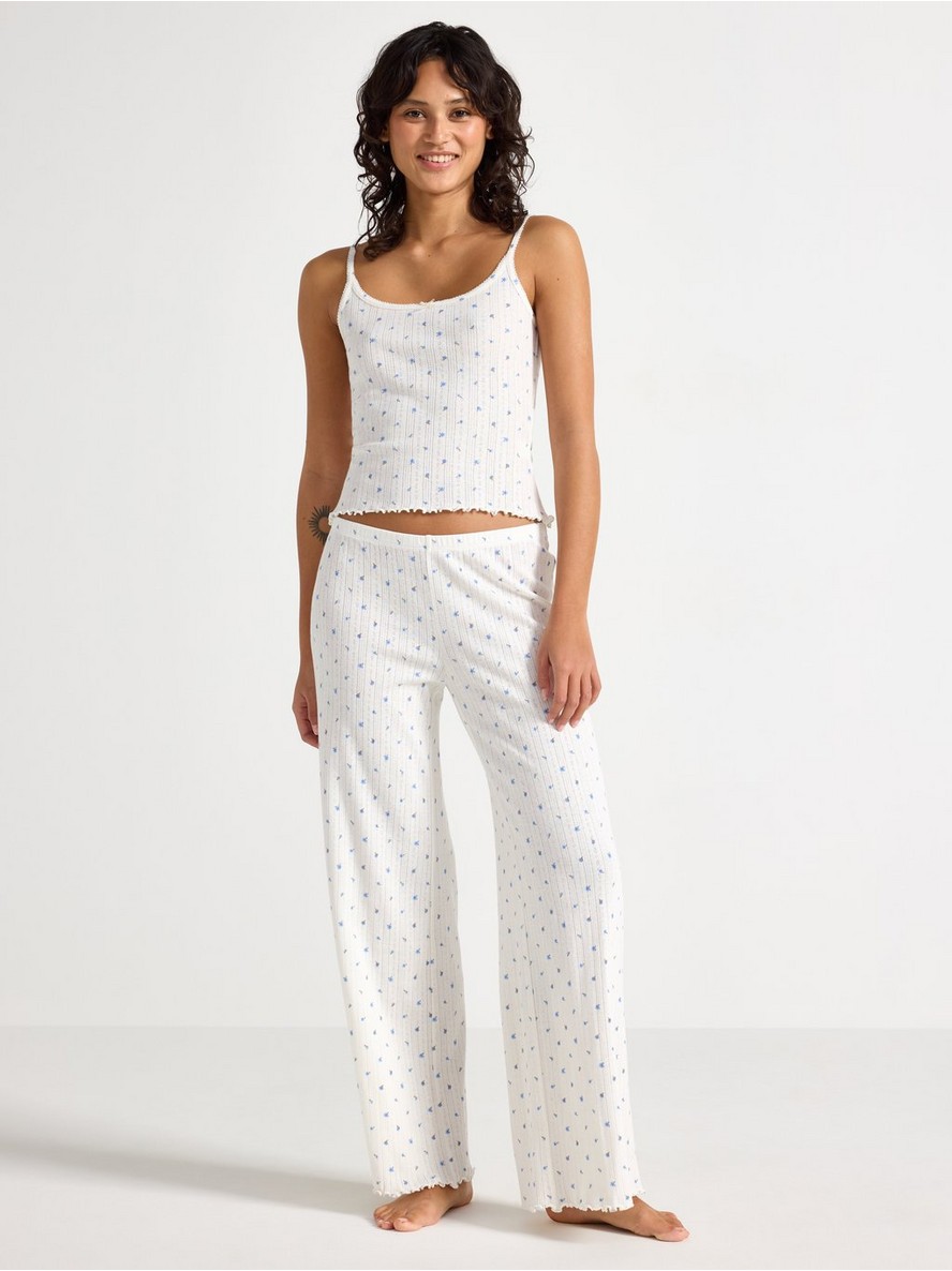 Pidzama donji deo – Wide pyjama trousers in pointelle