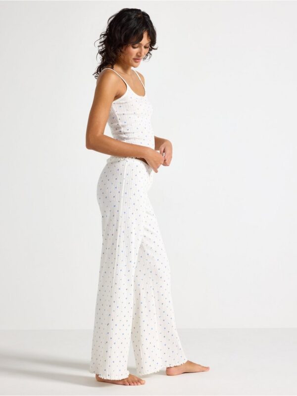 Wide pyjama trousers in pointelle - 3005563-300