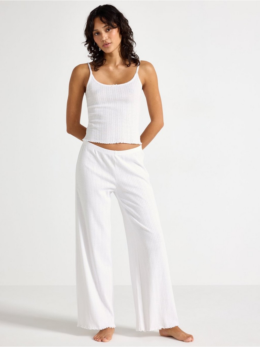 Pidzama donji deo – Wide pyjama trousers in pointelle