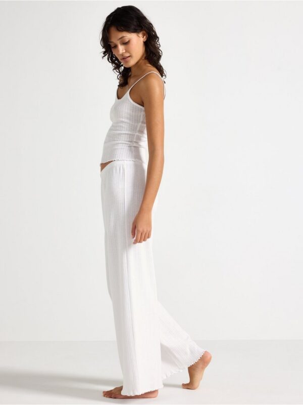 Wide pyjama trousers in pointelle - 3005563-70