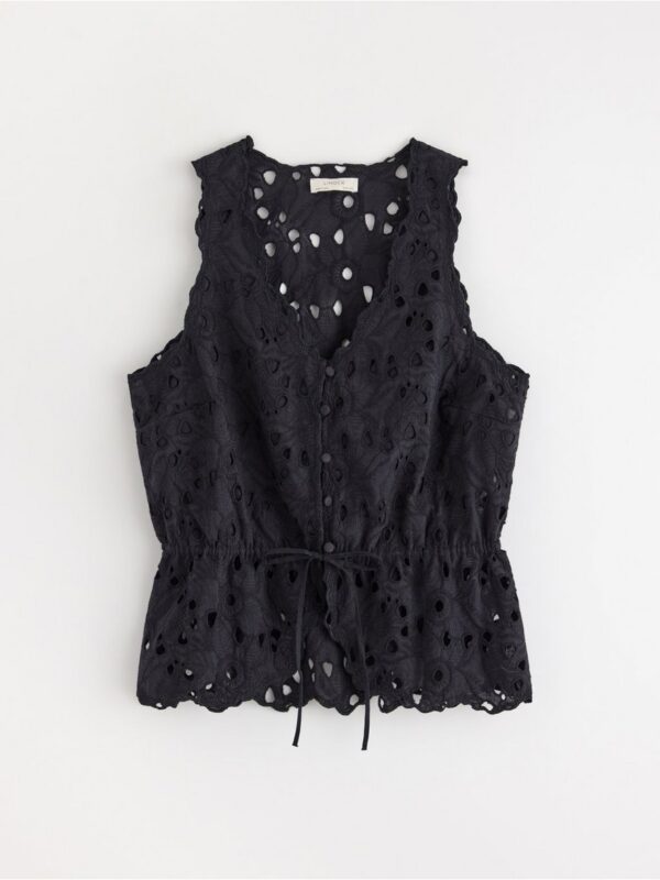 Blouse with broderie anglaise - 3005569-80