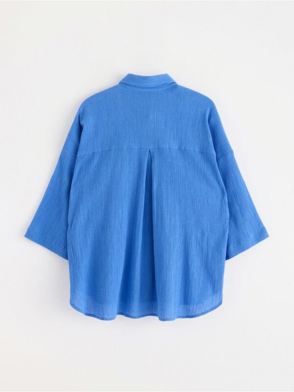 Crinkled shirt with short sleeve - 3005737-7424
