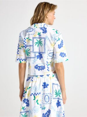 Blouse with knot waist - 3005775-300