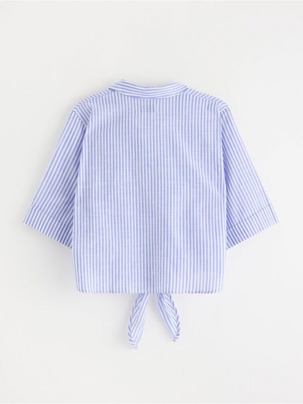 Blouse with knot waist - 3005775-7343