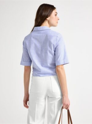 Blouse with knot waist - 3005775-7343
