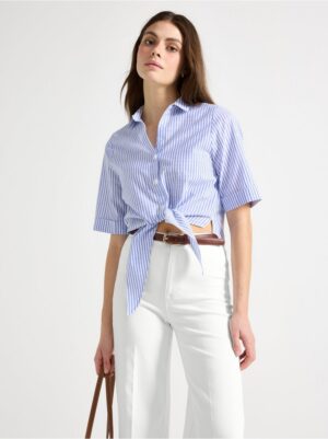 Blouse with knot waist - 3005775-7343