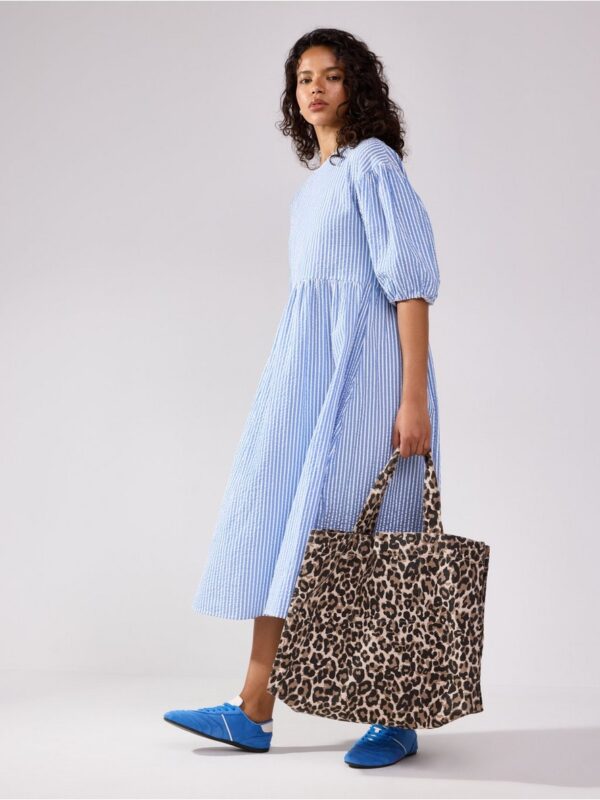 Midi dress in seersucker - 3006114-9878
