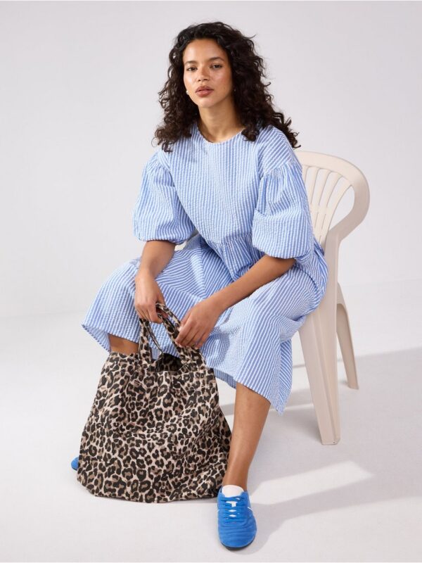 Midi dress in seersucker - 3006114-9878