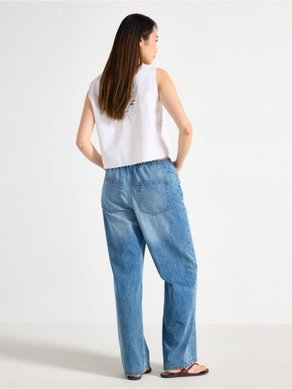 WIDE  denim trousers with elastic waist - 3006224-790