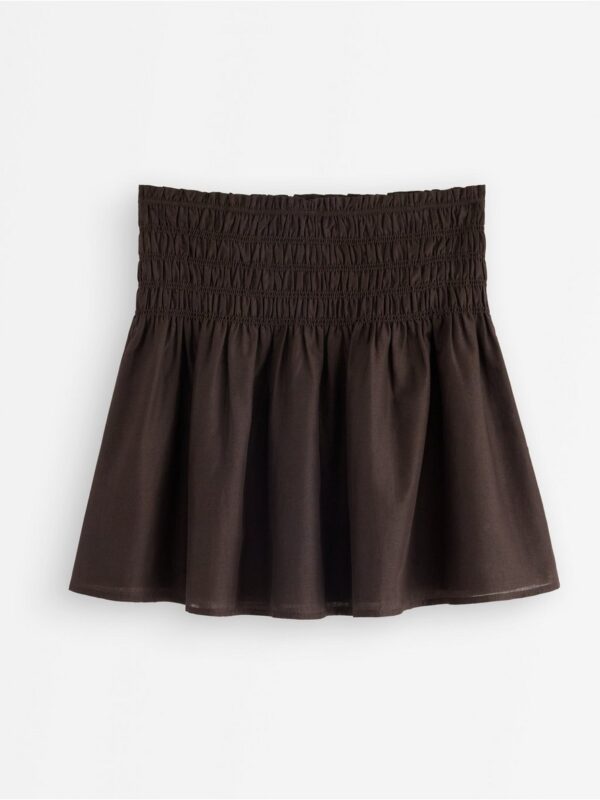 Mini skirt with smocked waist - 3006292-7025