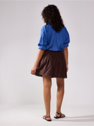 Mini skirt with smocked waist - 3006292-7025