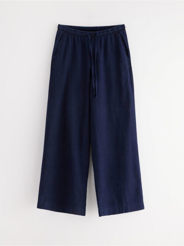 Denim trousers with drawstring - 3006375-3461