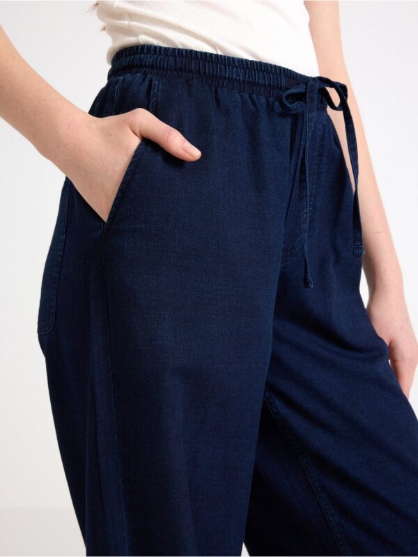 Denim trousers with drawstring - 3006375-3461