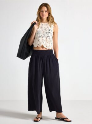 Cropped trousers with wide legs - 3006602-80
