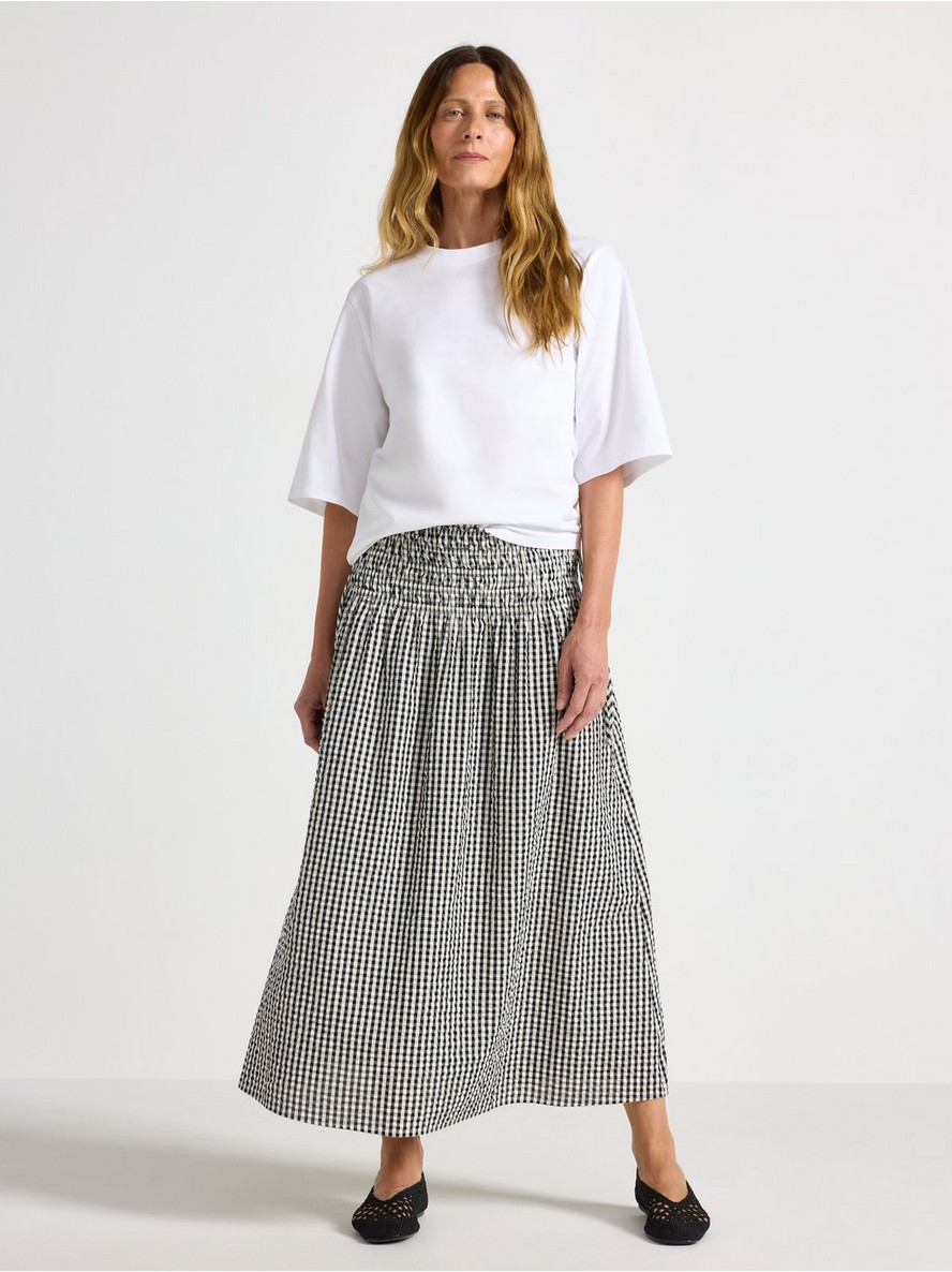 Suknja – Midi skirt in seersucker