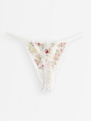 Low waist thong in lace - 3006807-70