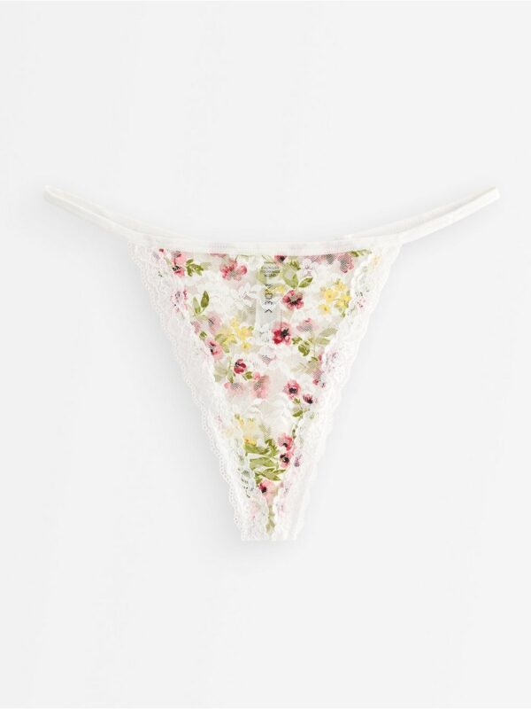 Low waist thong in lace - 3006807-70