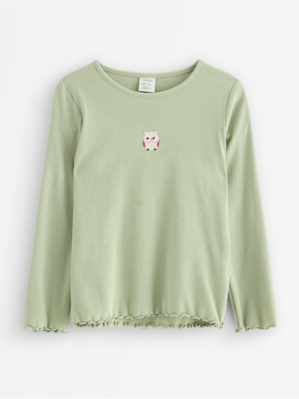 Long-sleeved ribbed top - 3007011-3905