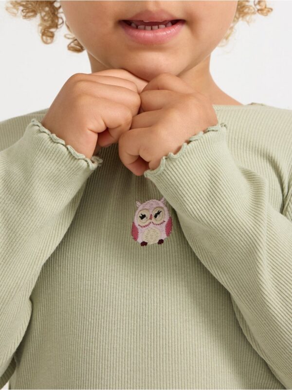 Long-sleeved ribbed top - 3007011-3905