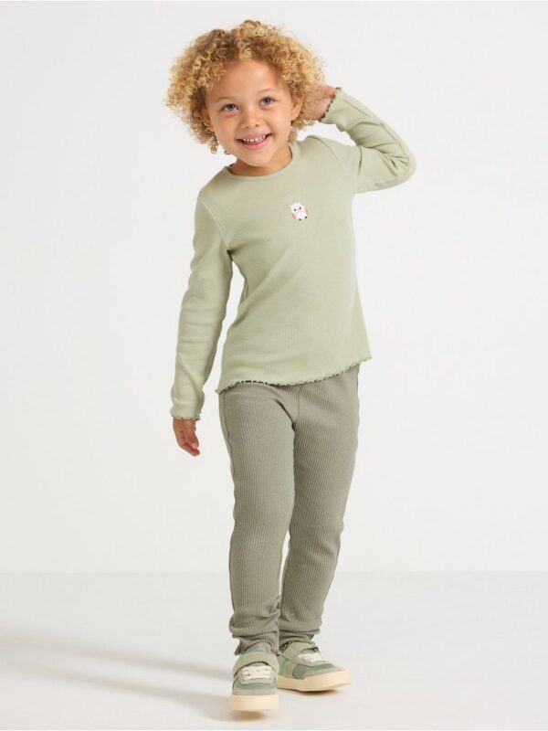 Long-sleeved ribbed top - 3007011-3905