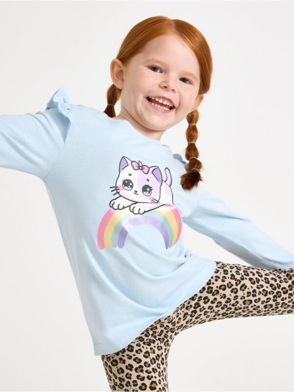Long-sleeved top with frills - 3007089-6584