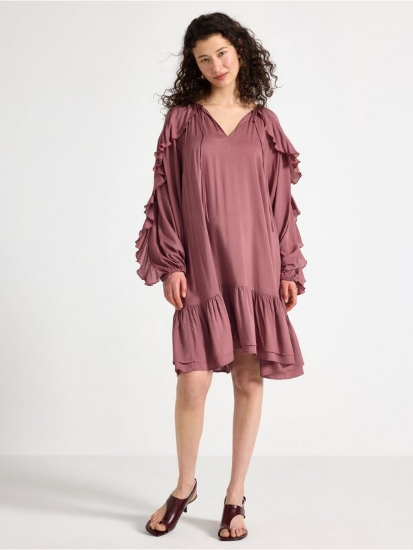 Mini dress with flounces - 3007118-2958