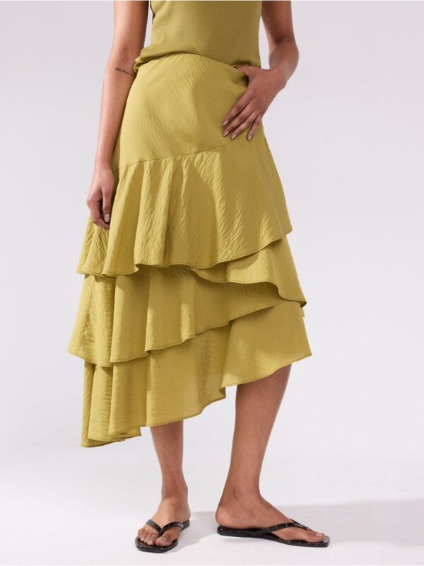 Midi skirt with flounces - 3007208-2118