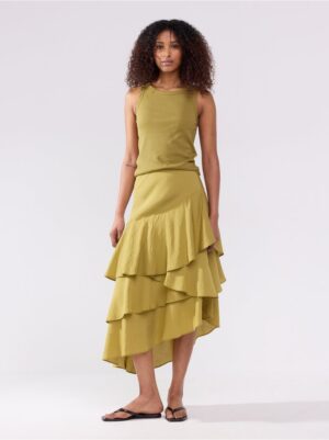 Midi skirt with flounces - 3007208-2118