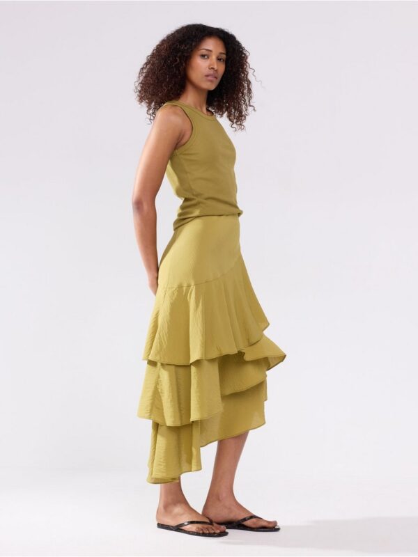 Midi skirt with flounces - 3007208-2118