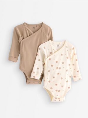 2-pack ribbed wrap bodysuits - 3007483-4939