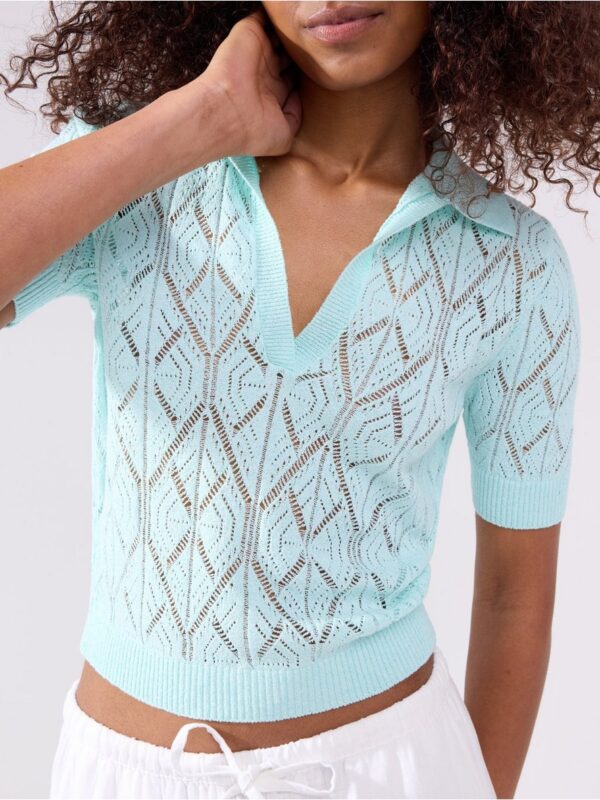 Pattern-knit top - 3007510-9616