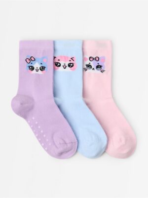3-pack  socks with anti-slip - 3007961-6666