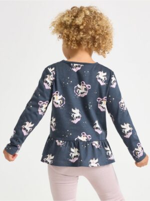 Long-sleeved top with flounce edge - 3008194-2498
