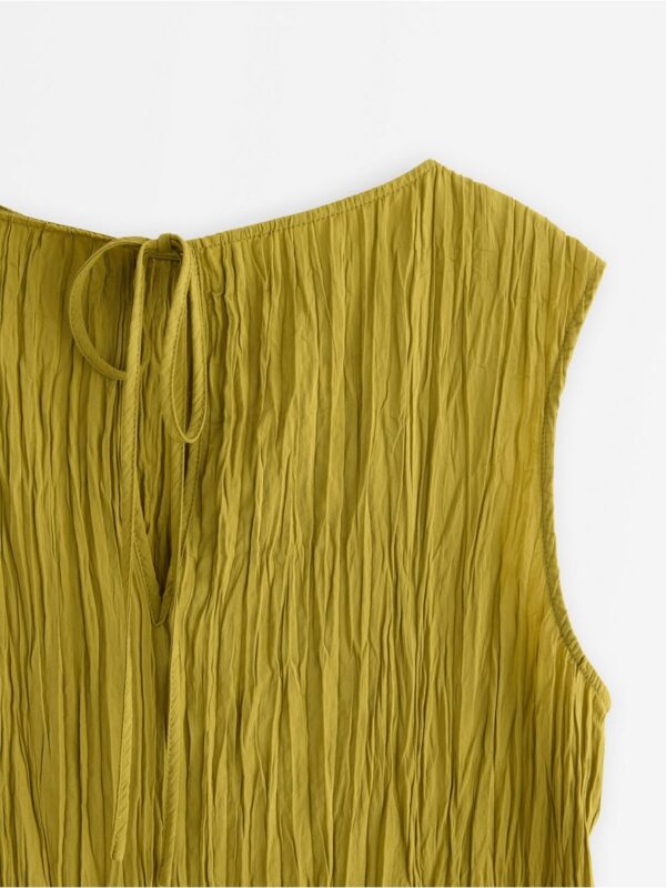 Crinkled sleeveless blouse - 3008226-2118