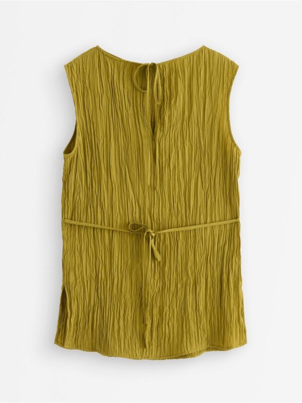 Crinkled sleeveless blouse - 3008226-2118
