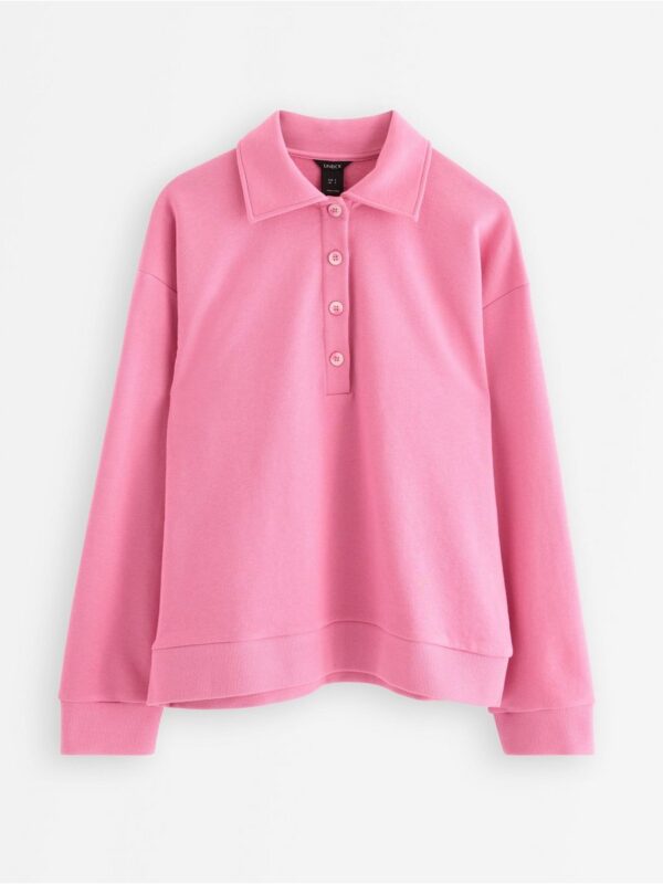 Oversized sweatshirt with collar - 3008432-7362