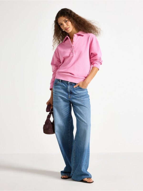Oversized sweatshirt with collar - 3008432-7362