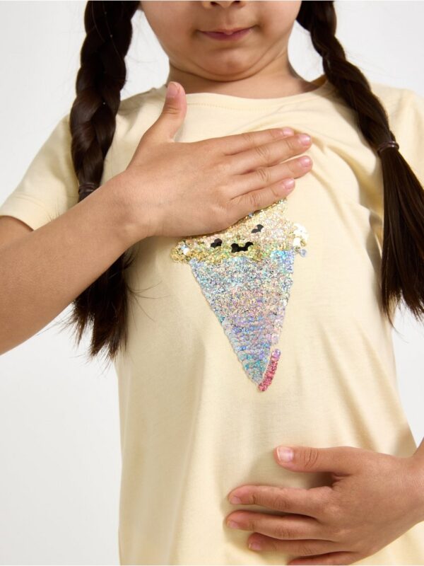 Top with reversible sequins motif - 3008599-1877