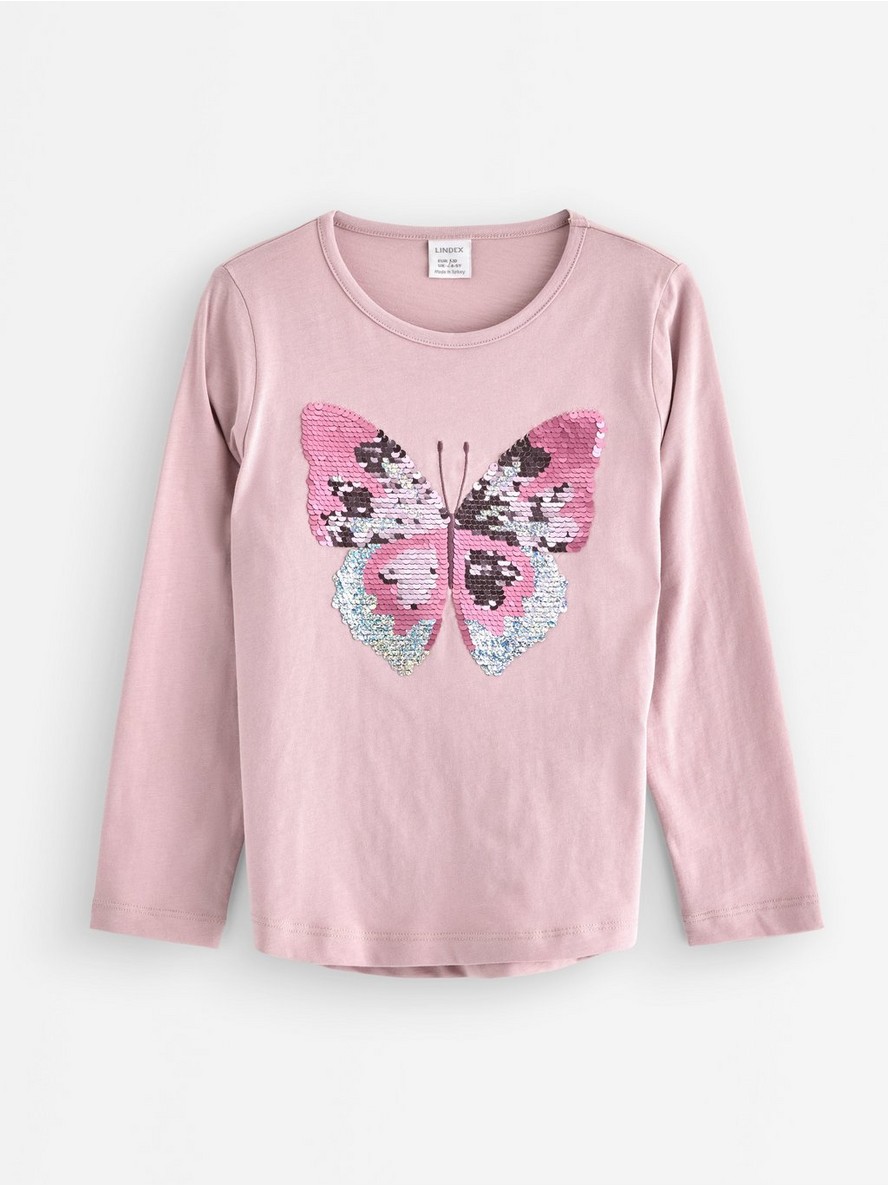 Majica – Long-sleeved top with reversible sequins motif