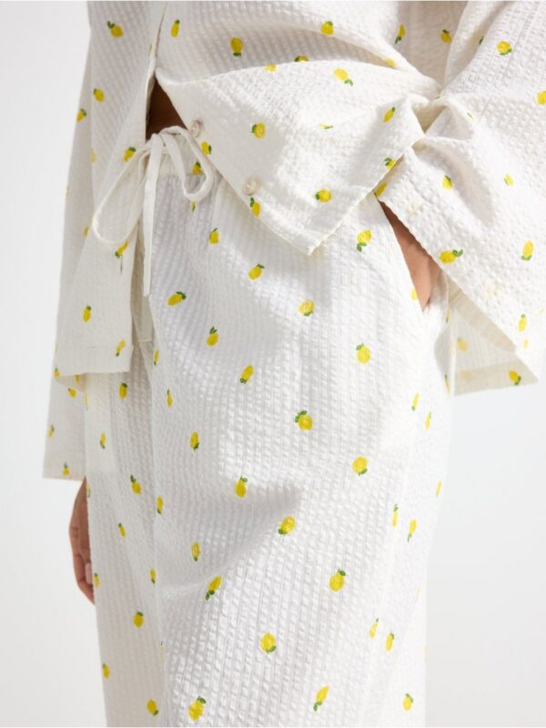 Pyjama trousers in seersucker - 8579929-4791