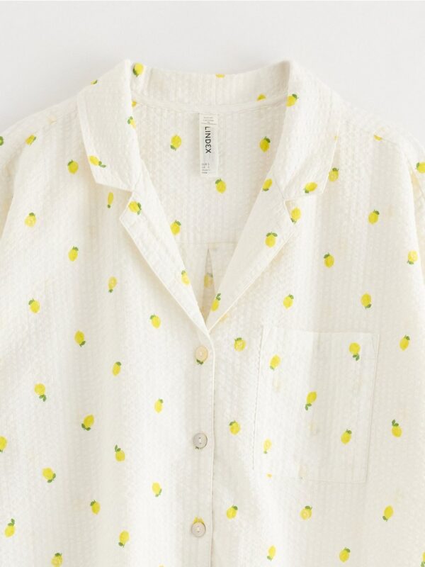 Pyjama shirt in seersucker - 8673001-4791