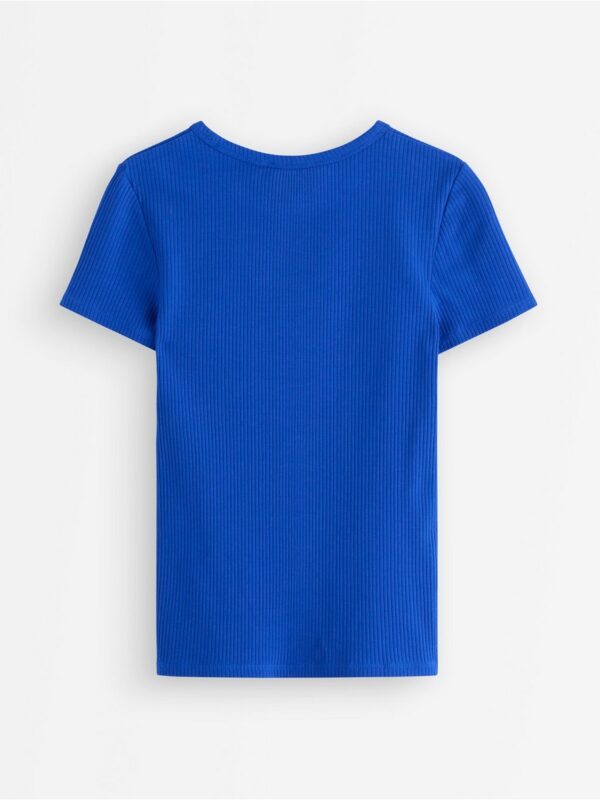 Ribbed short-sleeved top - 3004388-6838
