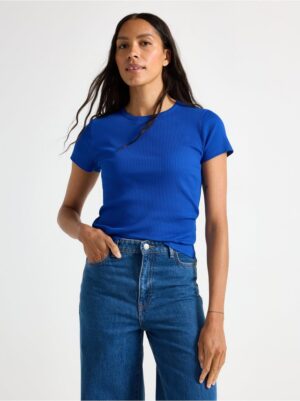 Ribbed short-sleeved top - 3004388-6838