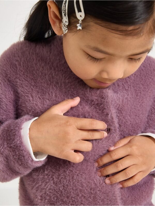 Cardigan in feather yarn - 3007369-9438