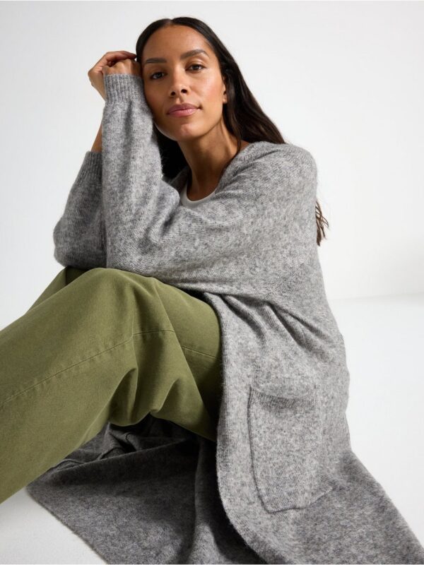 Knitted long cardigan - 3007535-9803