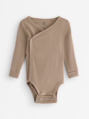 Ribbed wrap bodysuit - 3008025-6402