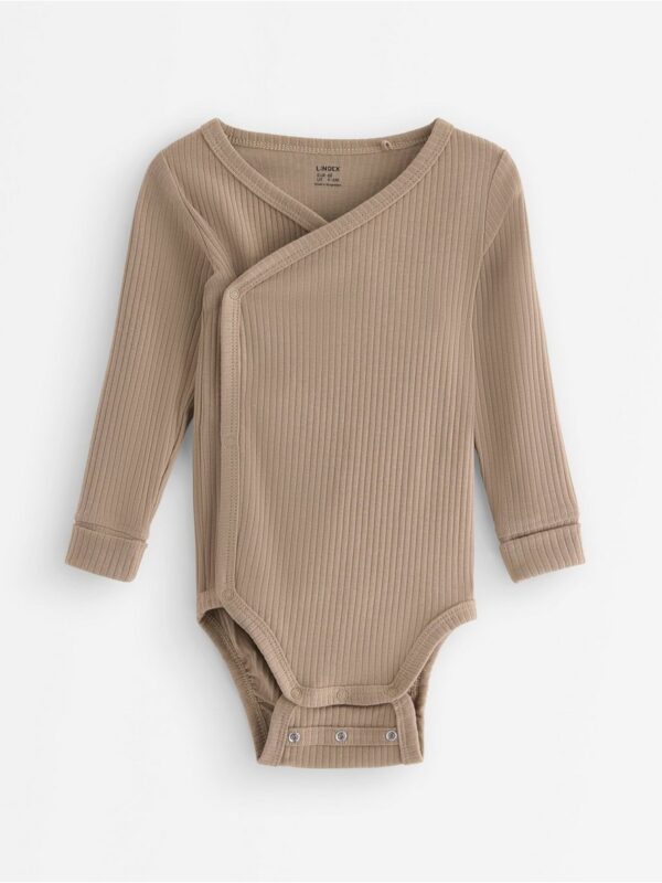 Ribbed wrap bodysuit - 3008025-6402