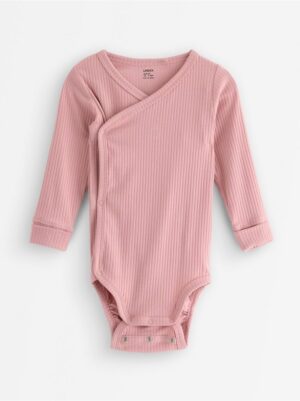 Ribbed wrap bodysuit - 3008025-7351