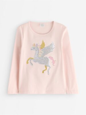 Long-sleeved top with sequins - 3008771-7491