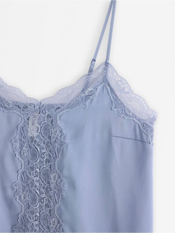 Camisole in satin  with lace details - 8622885-4595
